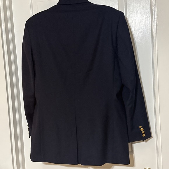 Lauren Ralph Lauren Blazer Men's 44L Navy 100% Wool Gold Buttons Single Vent - Picture 5 of 13